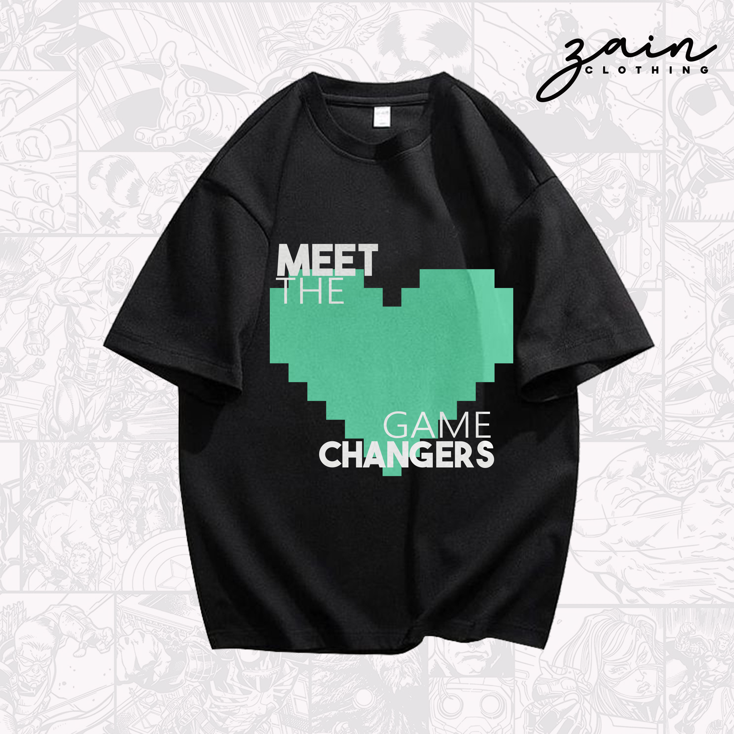 MEET THE GAME CHANGER DROP SHOULDER T-SHIRT [BLACK]